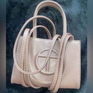 Chocolate small telfar bag, worn once like new